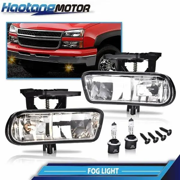 CROSSDESIGN Automotive Fog Lights - 1 Pair 12V 27W Bolt-On Lens Driving Lamps, 100% Brand New SAE/DOT Legal Car Accessories for 1999-2002 Chevy Silverado 1500/2500 & GMC Sierra Models, 1999-2002 Gmc Sierra Models