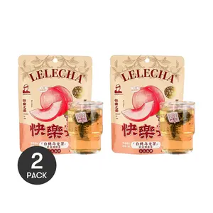 LELECHA White Peach Oolong Tea Bags 2 Pack - 7 Bags, 0.74 oz Each | Refreshing Fruit Tea for Hot & Cold Brew