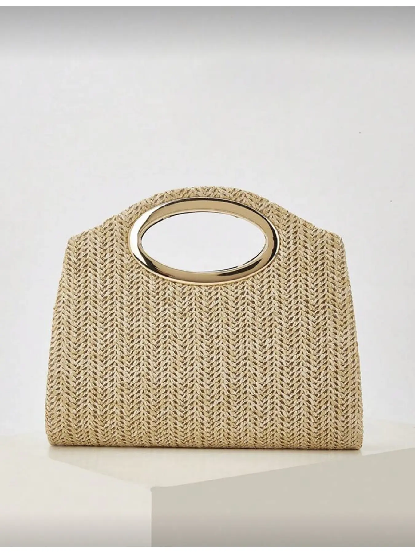 Khaki Woven Women's Bag, Casual Everyday Bag, Multi-functional Crossbody Handbag for Holiday, Vacation, Business, Commute, Casual Minimalist Style All Seasons