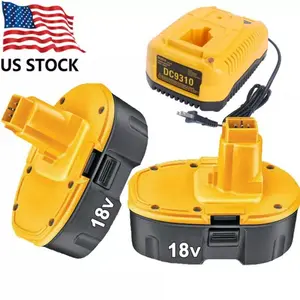 2Pack 5.5Ah Replacement for Dewei 18V Battery and DC9310 Charger Combo DC9096 DC9099 DC9098 DW9099 DW9098