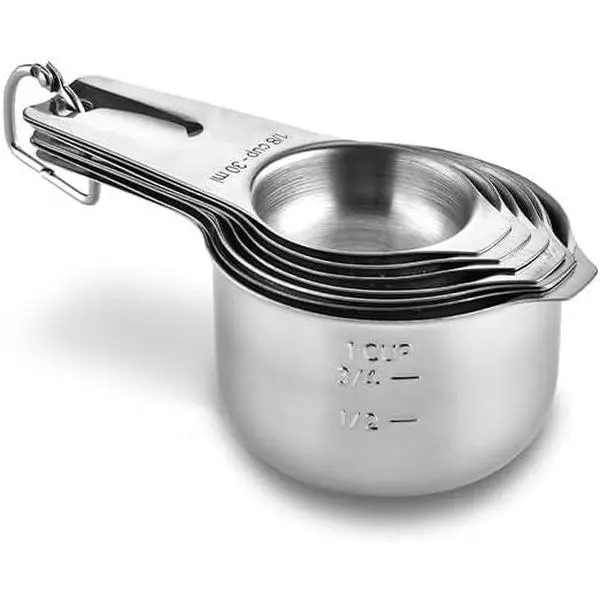 Measuring Cups,Stainless Steel 7 Piece Kitchen Stackable Measuring Set Gadgets tool,For Cooking & Baking,Measure Dry & Wet Ingredients And Liquid (Cups)