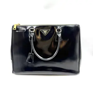 Pre-owned PRADA AS SHOWN Clutches & Wristlets HZ 2787 Galleria gloss black leather handbag 26.03.27