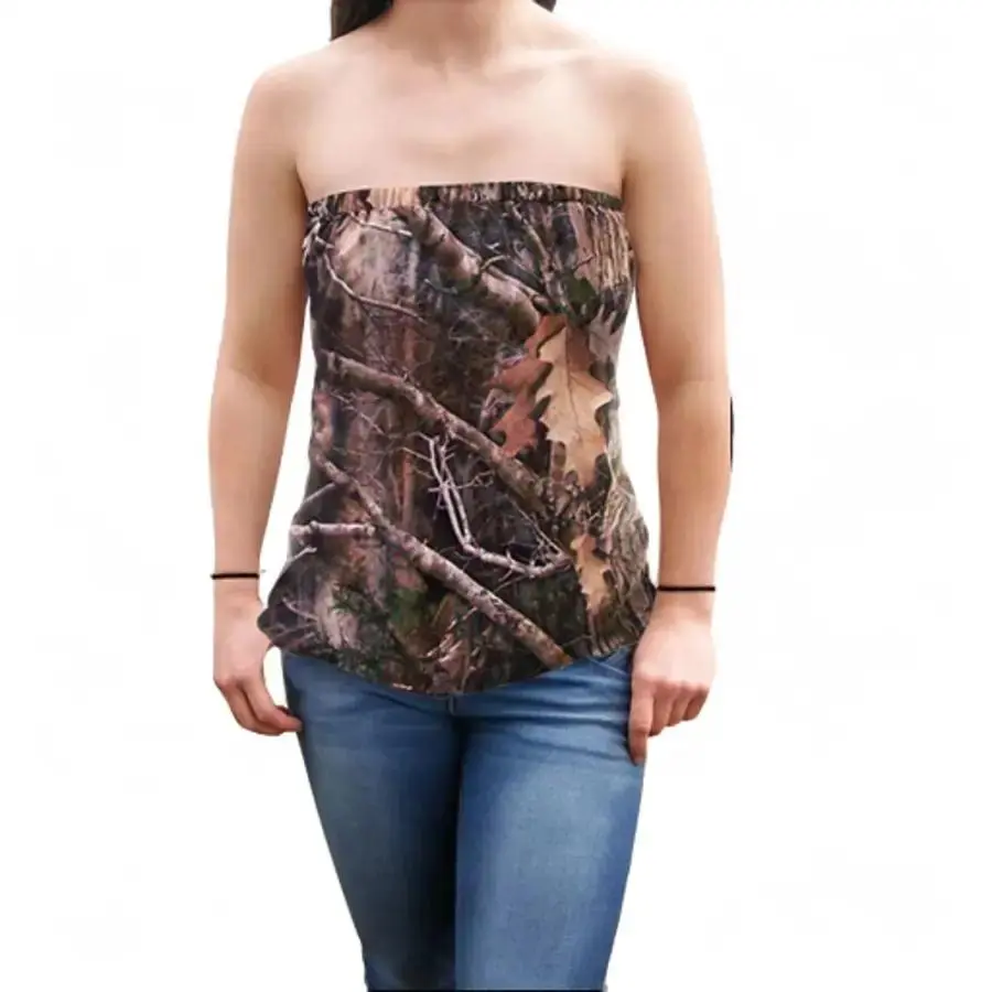 Strapless Camouflage Beach Camis Tube Summer Knit Shirt Top Fabric Womenswear