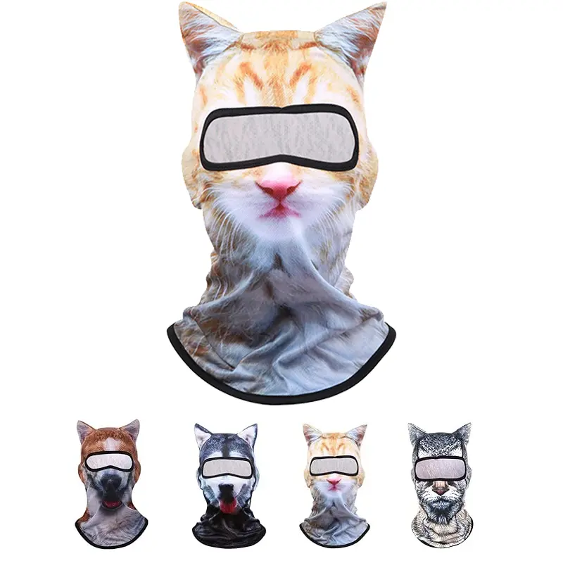 BIGWIG 3D Cat Balaclava Face Mask with Ears for Adults, Polyester Ski Mask, Breathable & Windproof, Cool Gifts for Guys, Face Masks