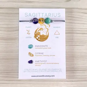 Sagittarius Zodiac Adjustable Sliding Knot Bracelet