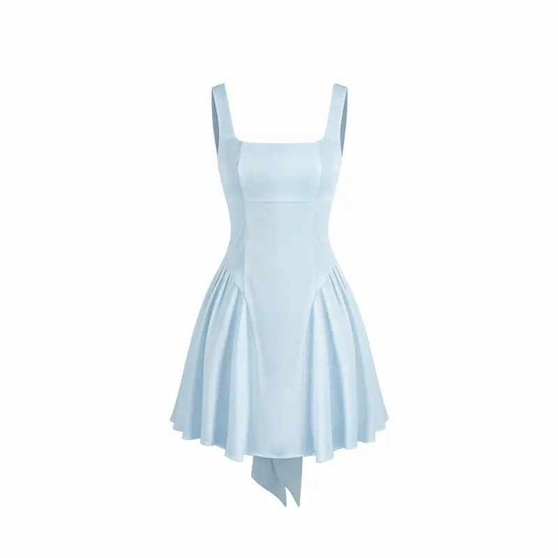 slim fit dress slacks SOFIA POPLIN HIGH LOW MINI DRESS  AKIRA