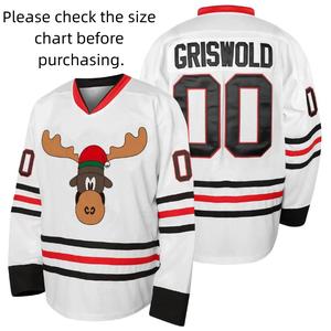 TikTokShopHolidayHaul Griswold Moose Clark #00 Christmas Hockey Jersey – X-Mas Vacation Stitched Letters & Numbers, Fan Apparel, Breathable Polyester,Christmas gifts UglySweater