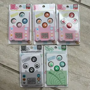 Cat Paw Print Button Cover Cap for Nintendo - Pink, Blue, Green & White Designs Available