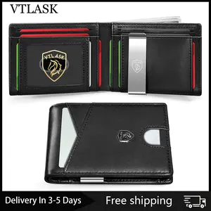 VTLASK Men's Slim Wallet with RFID Blocking - Perfect Christmas Gift for Him - TikTokShopBlackFriday - Slim Design & Versatile Use-Frees shipping