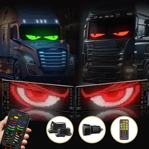 Springtok Devil Eyes for Car Programmable Bluetooth APP Control Pre-made Animations Customizable Text LED Sign for Car Bar Store Automotive Vehicle