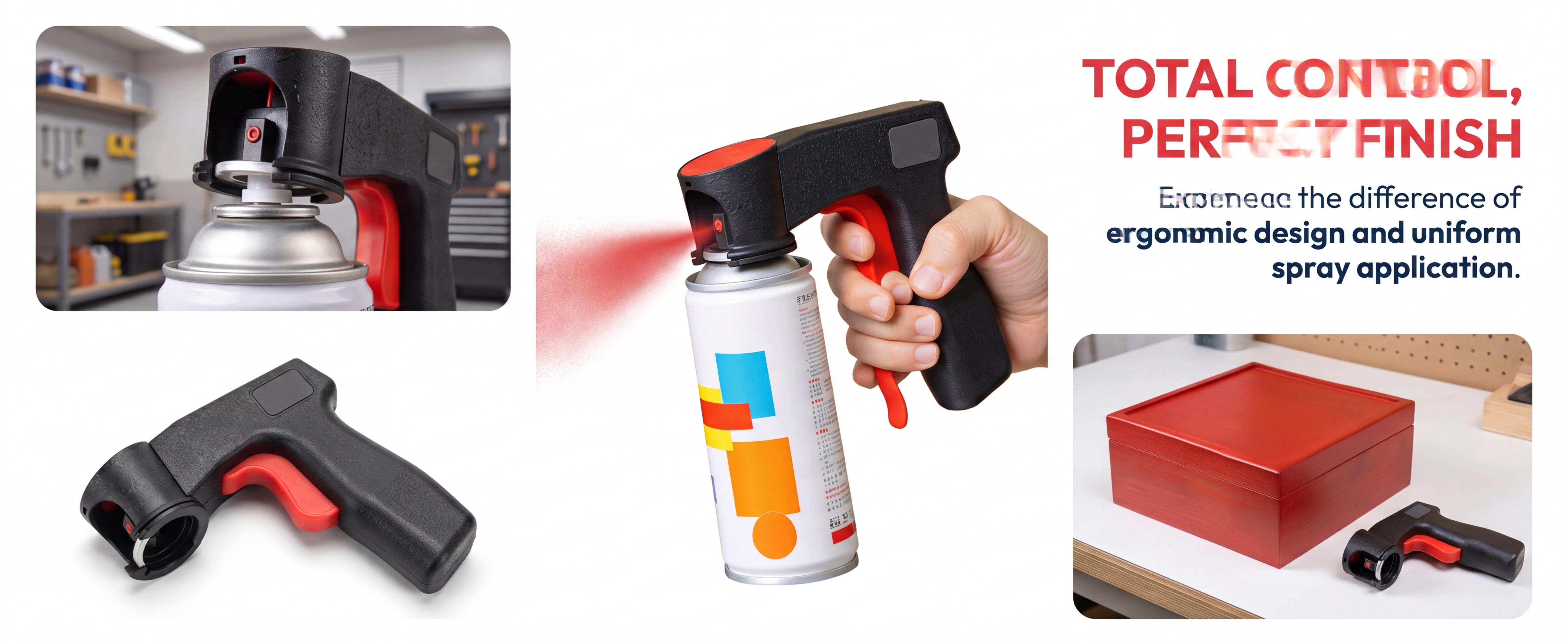 Ergonomic Spray Paint Assist Handle - Universal Spray Can Trigger Tool for Home Renovators, Furniture Restoration, Wall Painting
