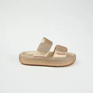 Elnora Gold Women`s Summer Casual Leather Flats