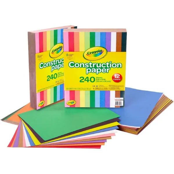 Crayola Non-Customized Construction Paper - Bulk Quantity Bulk Packaging Supplies, 2 Packs (240 Sheets Each, 480 Sheets Total), Back to School Office Stationery, Enhances Creativity for Teachers
