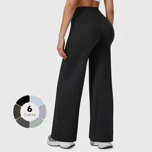 T&W Leggings High-Waist Straight-Leg No Front Seam Buttery Soft Gym Yoga Pants for Women Fitness Tights