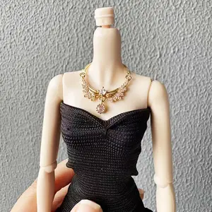 1/6 Scale Bjd Doll Jewelry Set, Necklace Earrings Bracelet, 30cm Doll Replacement Accessories, Mini Metal Jewelry Set for Small Cloth Bjd