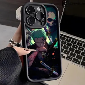 One Piece Zoro Protective Phone Case for iPhone 17 Pro Max 15 Pro 16 14 Plus 12 13 Mini 11 Pro Shockproof soft cover Casing