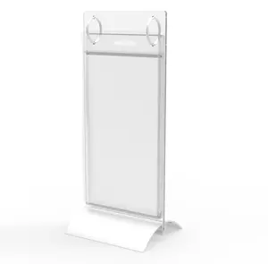 FixtureDisplays® Aluminium Base Menu Holder With 2 Rings, Includes (8) Plastic Sleeves 15711