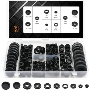 188 count Rubber Grommets Kit - Rubber Washers for Wiring - 10 Different Sizes(1/4", 5/16", 3/8", 7/16", 1/2", 5/8", 7/8", 1" Inch)