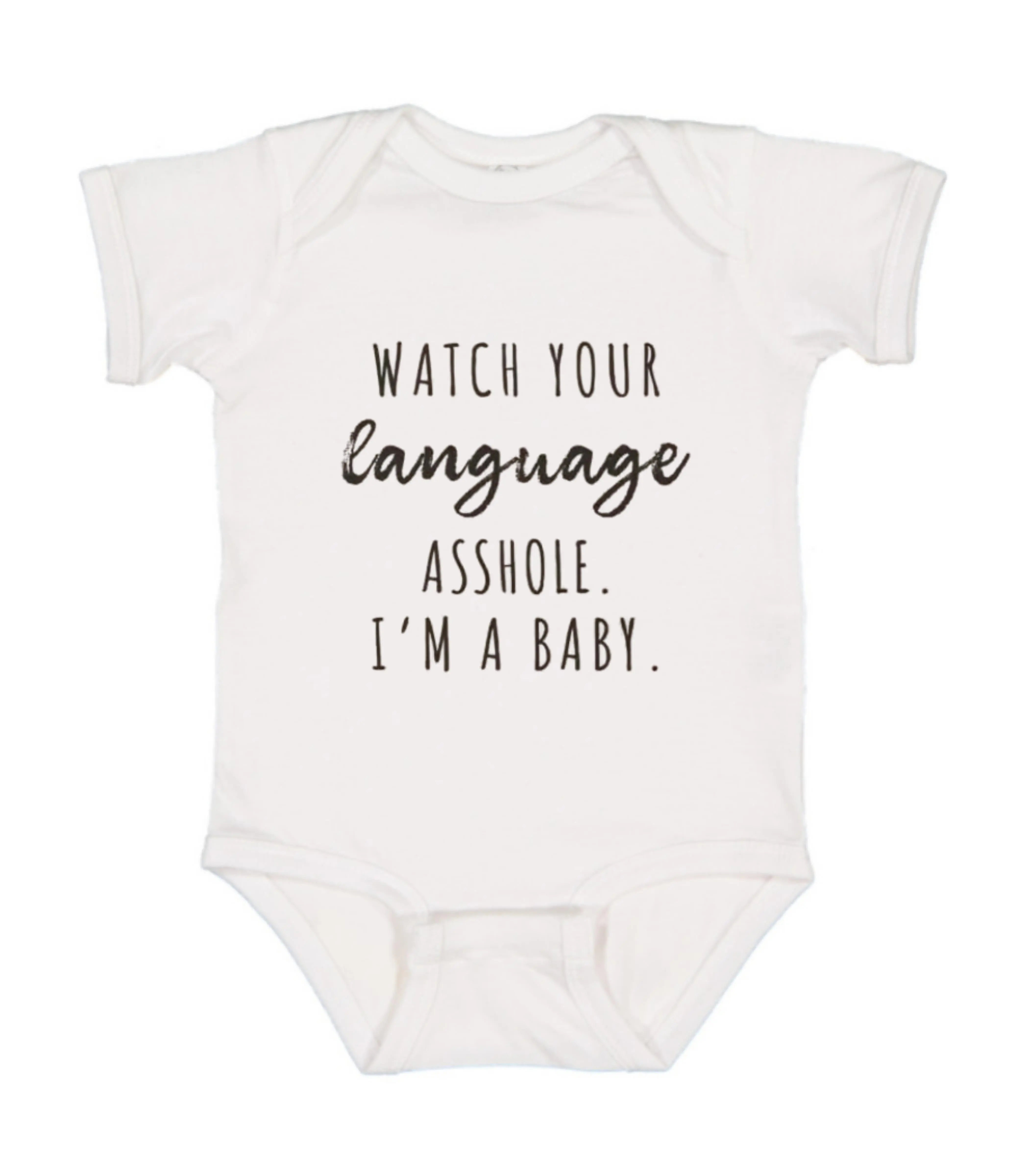 Watch Your Language I'm A Baby Onesie, Funny Anime Baby Onesie, Anime Baby Bodysuit, Newborn Bodysuit