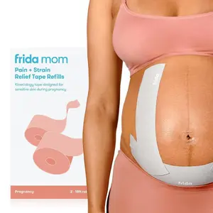 Frida Mom Pregnancy Belly Tape for Pain + Strain Relief - Medical Grade Adhesive, Waterproof, Customizable Support for Round Ligament, Neck, Shoulder & Back Pain