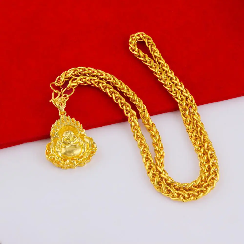 Gold Plated Flame Maitreya Buddha Pendan