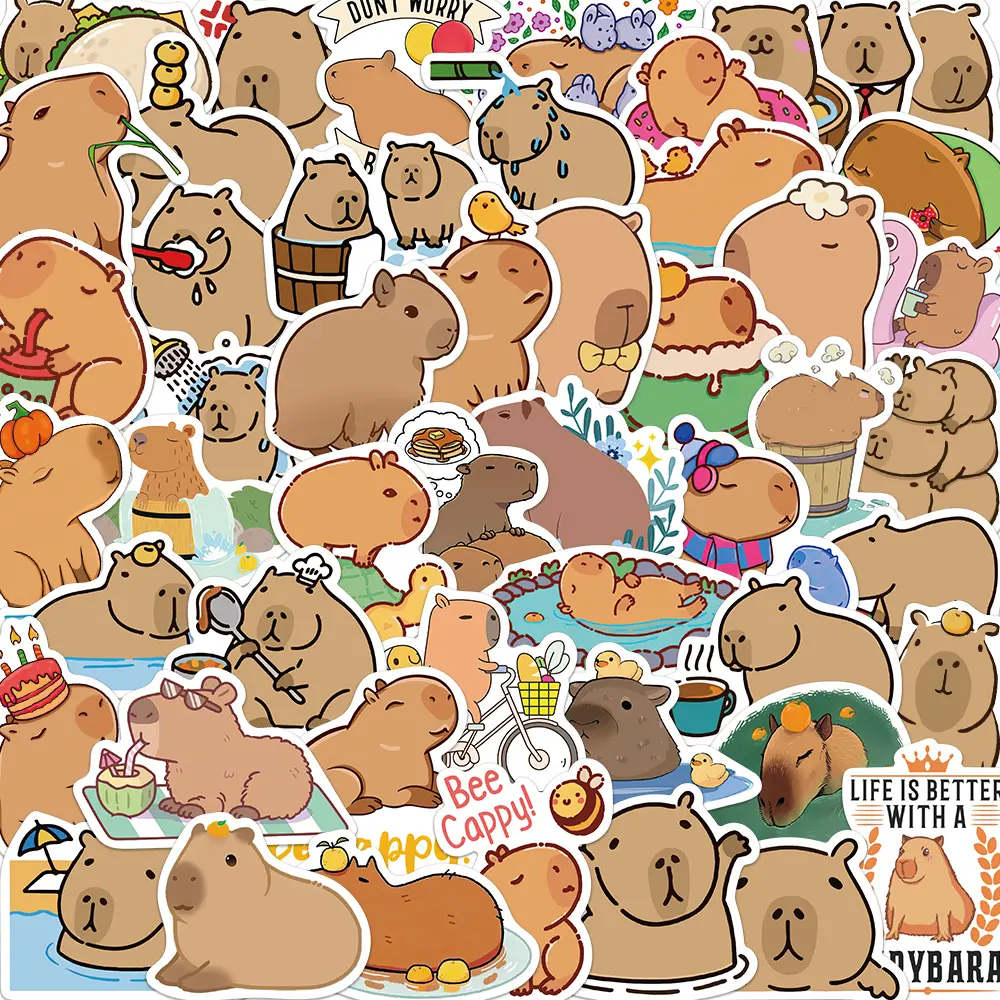 50 Cute Otter Cartoon Stickers, Adorable Room Decorations, Phone Case, Cup, Notepad, Fridge Wall Decals, DIY Waterproof Designs