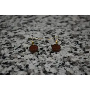 Coffee Brown Circle Resin Earrings