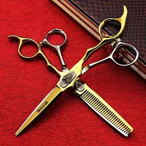 Axemoore 6.0 Professional Hairdressing Scissors Tools Half-Golden with Precision Cutting Edge