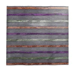 Bag of 40 – 10.5" Square Fine Weave Jute/Metallic Mesh Sheets – Black/Orange/Lime/Purple