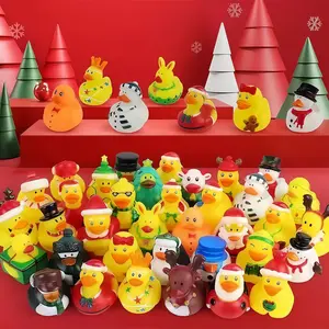 20pcs Christmas Decorations Mixed Set, Cute Creative Santa Duck Figurines, Bath Toys Reindeer Snowman Ducks, Gifts for Kids Friends Colleagues