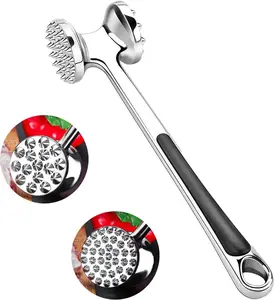 Stainless Steel Meat Tenderizer Hammer – Dual-Sided Mallet with Comfort Grip Handle, Heavy-Duty Pounder for Steak, Beef, and Poultry Kitchen Utensils Kitchen Utensils