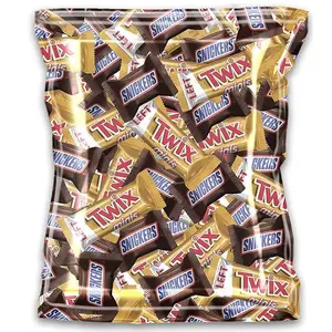 CANDYMAN Chocolate Candy Bundle (100 Count) with Mini Size Twix Caramel Cookie Bar & Snickers Snacks Individually Wrapped