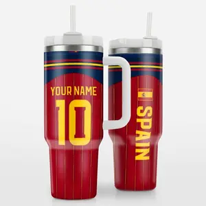 Personalized Spain Soccer Tumbler WC26 Custom Name Cup