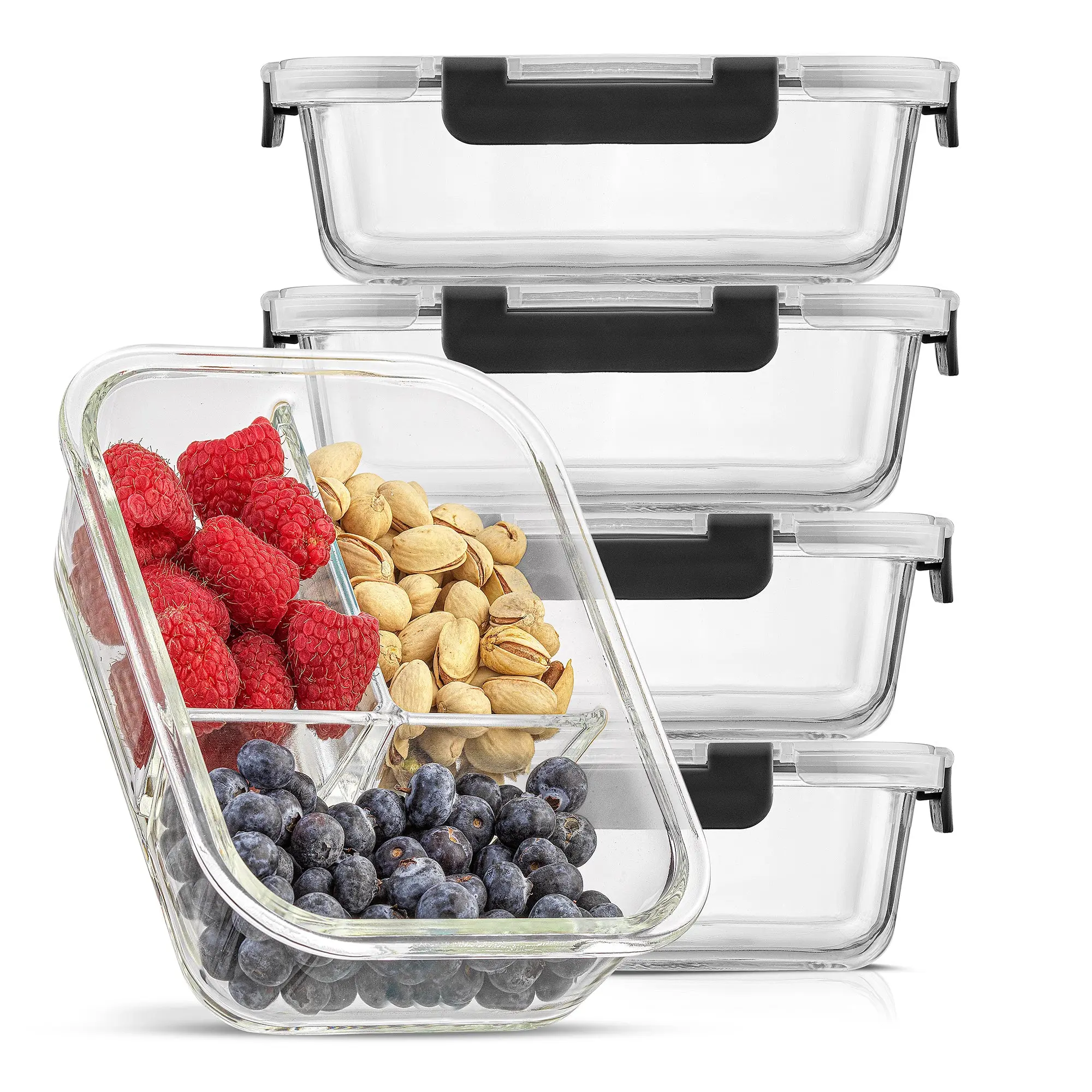 3-Sectional Meal Prep Food Storage Containers 3-Sectional Meal Prep Food Storage Containers