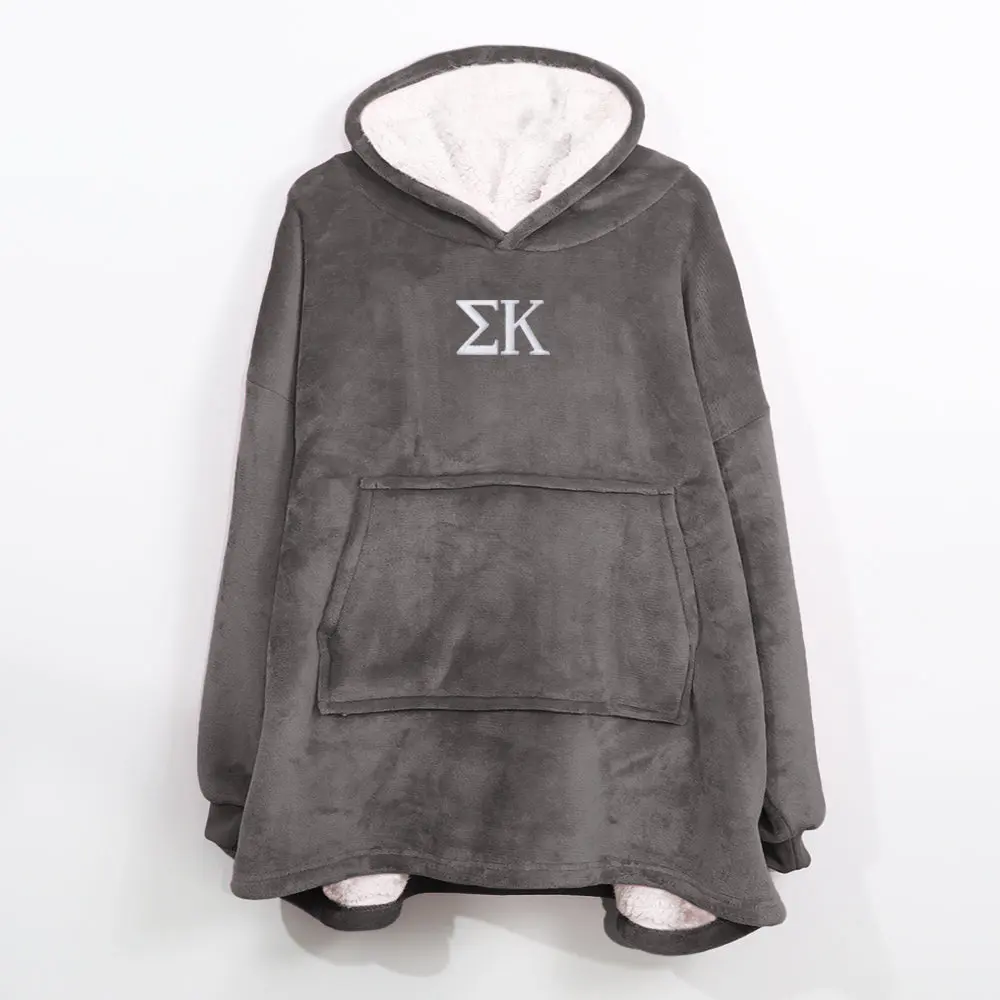 Sigma Kappa Blanket Hoodie | Charcoal