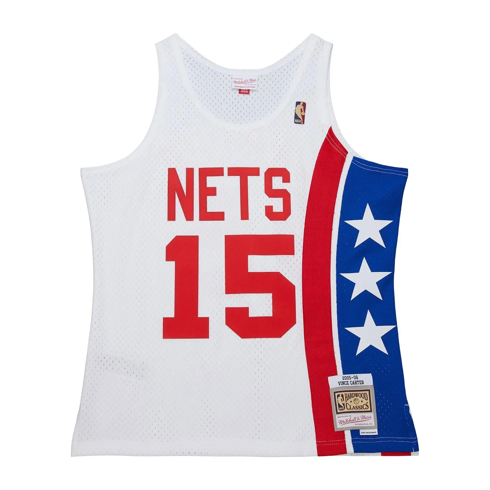 Vince Carter New Jersey Nets 2005-06 White Swingman Jersey NBA Throwback Basketball Hardwood Classics Fan Gear Mitchell & Ness