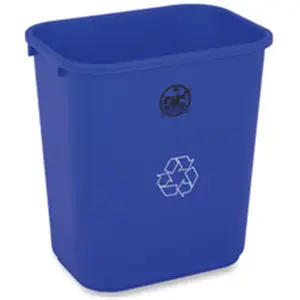 212 MAIN Low Profile Trash Storage Can with Recycle Symbol, 28.5 qt Capacity, 14.5in x 10.5in x 15in Dimensions, for Baby & Maternity Room Decoration