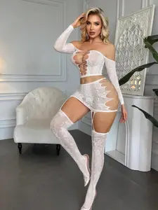 Sexy Lingerie, Women's One-Piece Mesh Jumpsuit, Sheer Mesh Jumpsuit, Sexy Tight Leggings Lingerie Nightwear