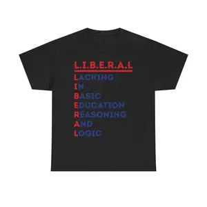 Political Satire Acronym Graphic Tee for Men and Women with Patriotic Print in Cotton Fabric Streetwear Style