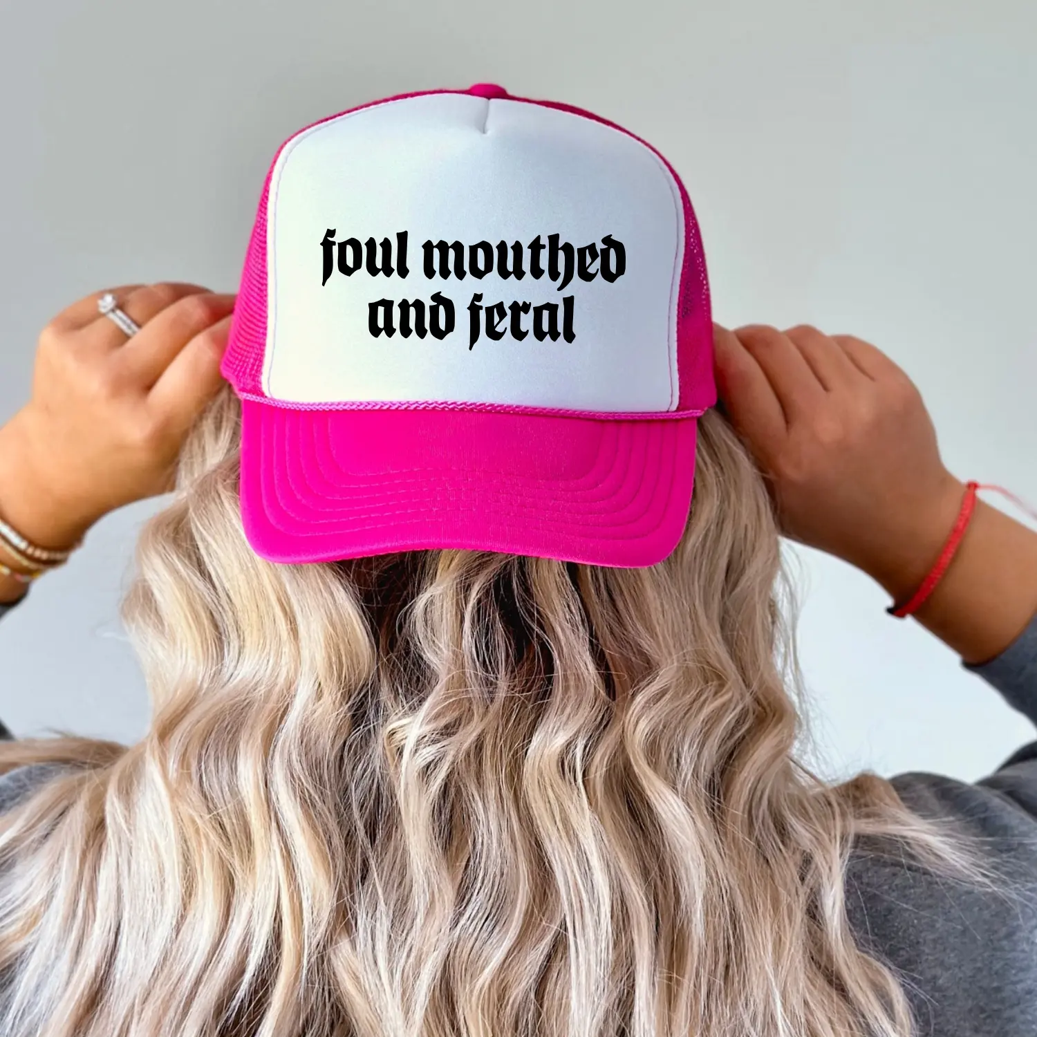 Feral hat, Foul mouthed and feral Trucker Hat For Women, Summer Snapback, Trendy Adjustable Cap