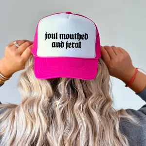 Feral hat, Foul mouthed and feral Trucker Hat For Women, Summer Snapback, Trendy Adjustable Cap