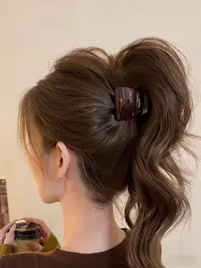 High Ponytail Hair Clip Holder, Matte Finish, Elegant Women's Accessory, Shark Clasp Back Headband, Stylish Hair Decor