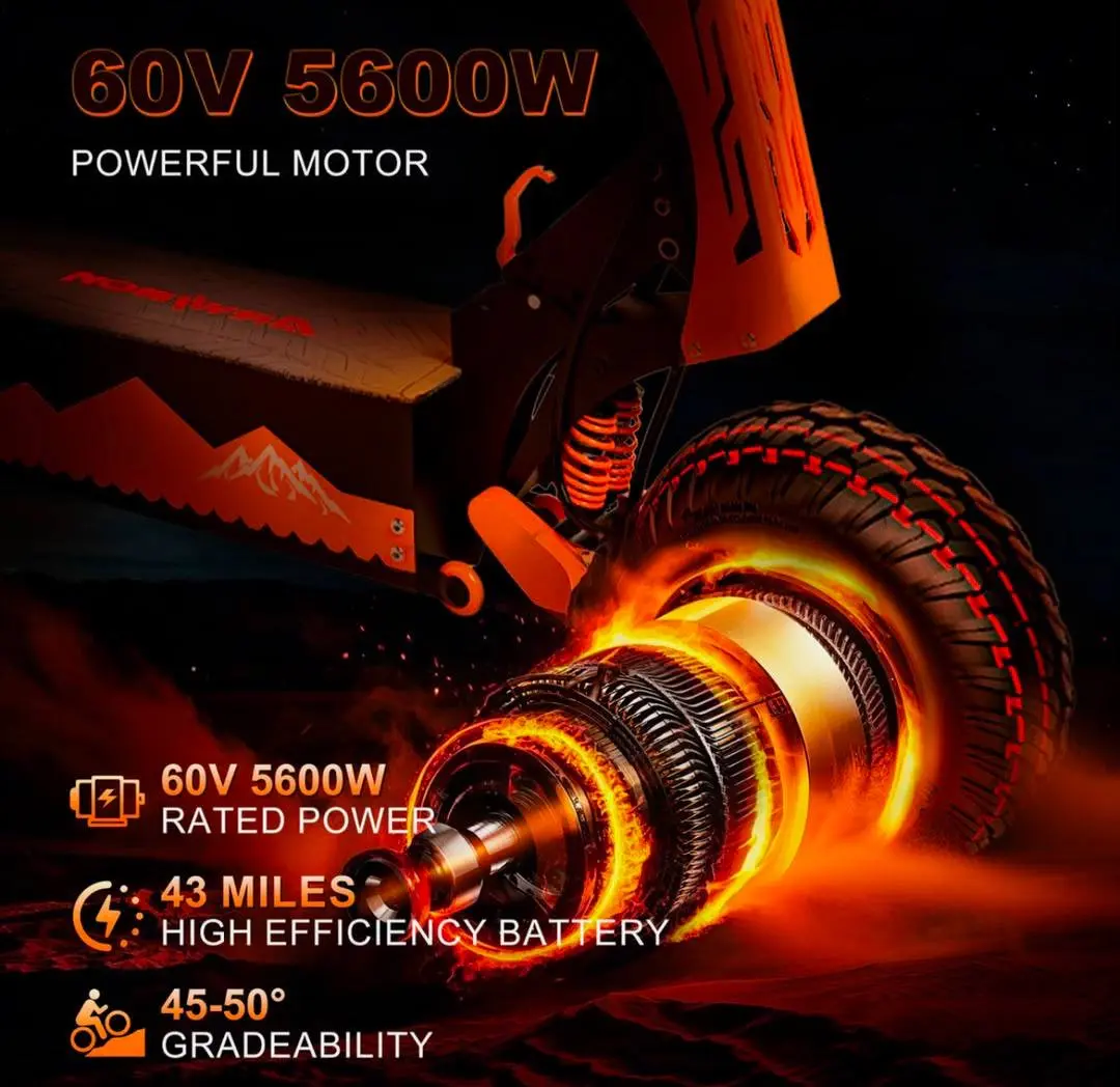 Dual Motor 5600W Electric Scooter 60V 27AH Adult Folding Off Road EScooter 50MPH