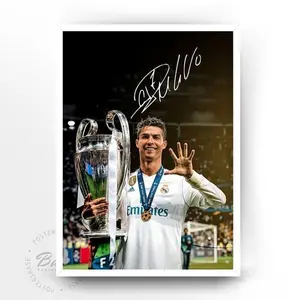 [Sale off up to 65%][Free Ship][No Frame]Cristiano Ronaldo 5 Champions League