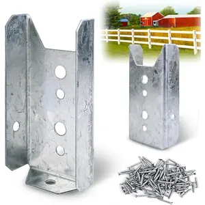 20 Pack 2x4 Brackets for Wood Rail, Fence Brackets Repair Kit Galvanized, Deck Railing Bracket Connectors for 2"*4"(Actually 1.5"x3.5") Wood Post, Includes 140PCS 304 Stainless Screws