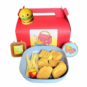Hoshimi Slimes Chicken Nugget DIY Slime Kit - 6Pcs Clay Forms, Clear Butter Texture, Pineapple & Strawberry Scent, Sensory Craft Toy for Ages 8+