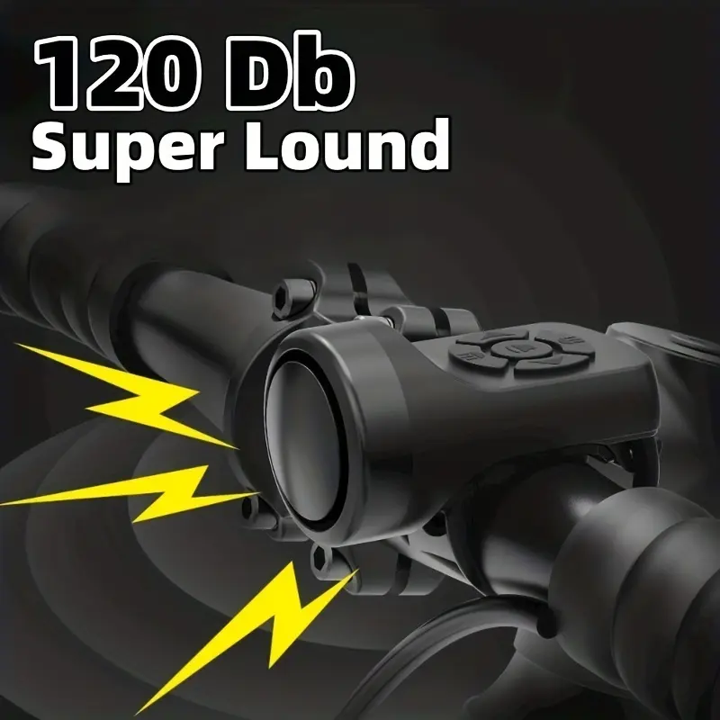 [120dB Electric Bike Horn] 120dB Loud Electric Bike Horn with Anti-Theft Alarm|   Small Bicycle Bell for Mountain Bikes, Road Bikes, Scooters and Adult Bicycles Easy Installation