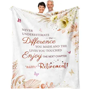 Retirement Gift for Woman, Retirement Gifts for Women 2026 Throw Blanket, Best Retired Gifts for Women/Teacher/Nurse/Mom, Going Away/Goodbye/Leaving Gift for Coworkers Friends