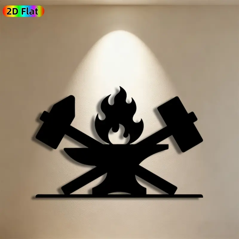 1pc Blacksmith Anvil Metal Wall Art, Forge-Themed Statue Mural, Ideal Gift for New Year, Fathers Day, Blacksmith Enthusiasts, Rust-Resistant Metal Wall Decor Wall Sculptures, Perfect for Workshop Wall & Garden Fence, Unique Metal Craft Decor