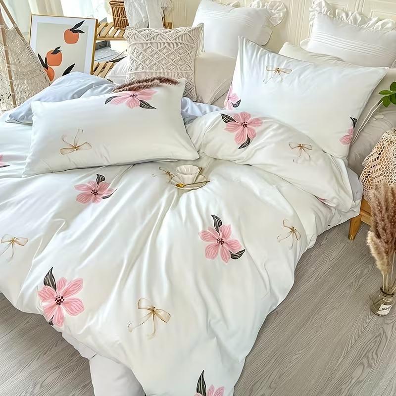 3pcs Fashion Fresh Bedding Set, Farmhouse Floral Print Sheet Set, Decorative Bedsheet Sets, Soft Comfortable Sheets, Bedroom Guest Room Use